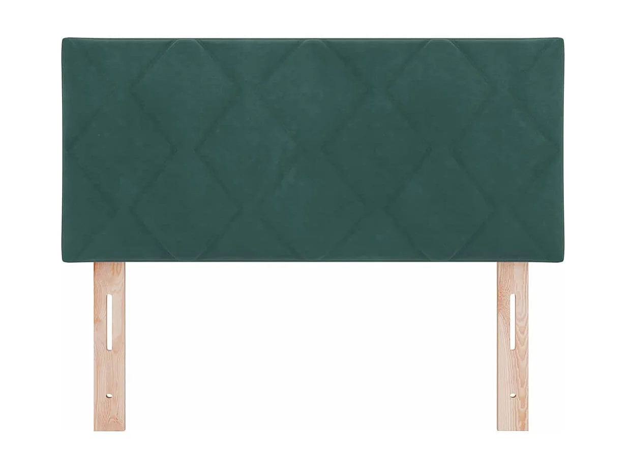 Tête de lit Montage mural | Panneau de tête pour lit Moderne  Géométrique Vert foncé 90 cm Velours
