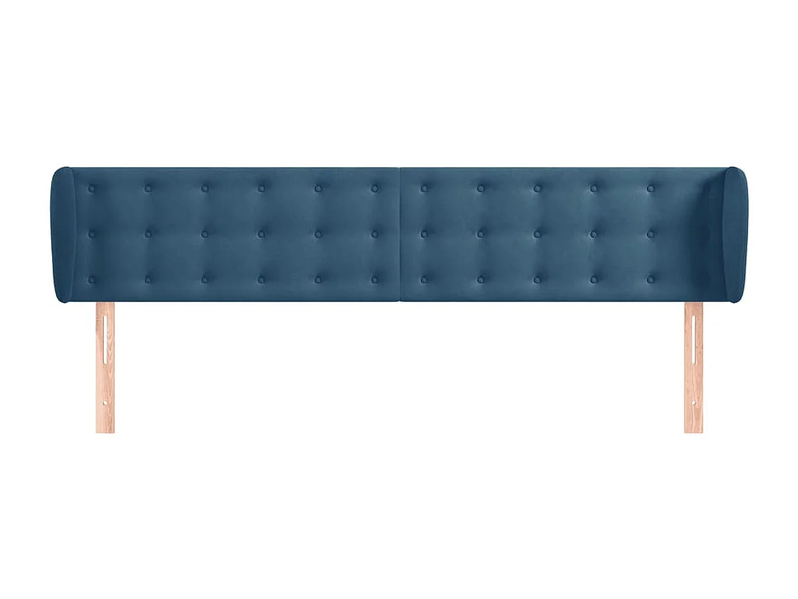 Mueble cabecero | Cabezal de cama | Cabecero de terciopelo azul oscuro 163x23x78/88 cm