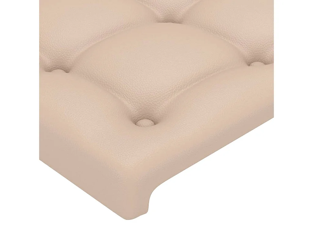 Cabecero | Cabezal de Cama | Mueble cabecero con LED cuero sintético color capuchino 100x5x78/88 cm