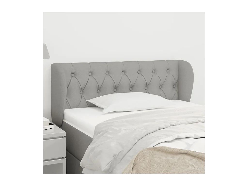 Mueble cabecero | Cabezal de cama | Cabecero de tela gris claro 93x23x78/88 cm