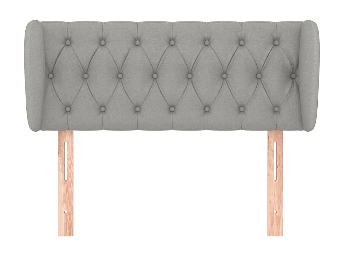 Mueble cabecero | Cabezal de cama | Cabecero de tela gris claro 93x23x78/88 cm