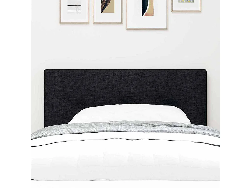 Tête de Lit | Panneau de tête pour lit Moderne LED avec des lumières à LED Manuel Noir 80 cm tissu