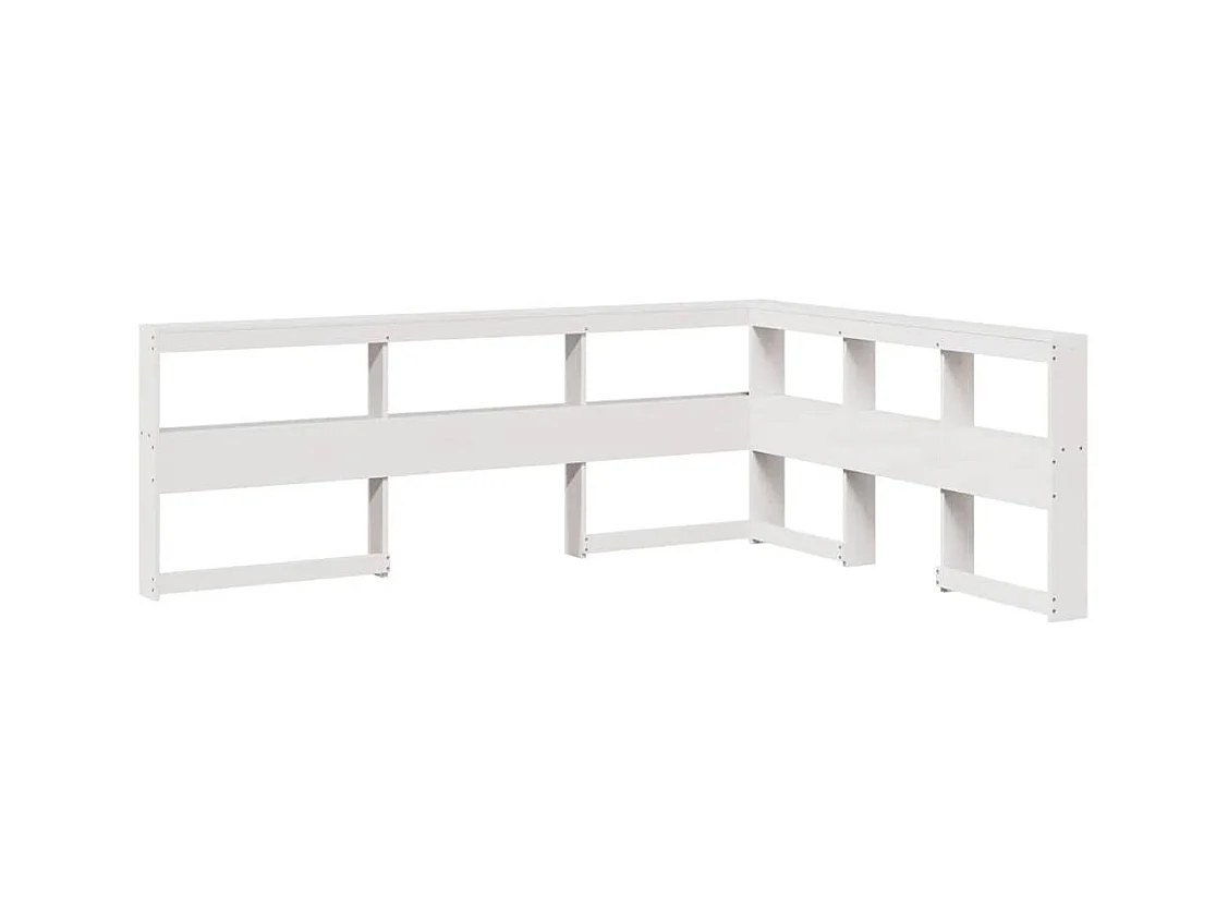 Mueble cabecero | Cabecero | Cabezal de cama librería en forma L madera maciza pino blanco 40 cm