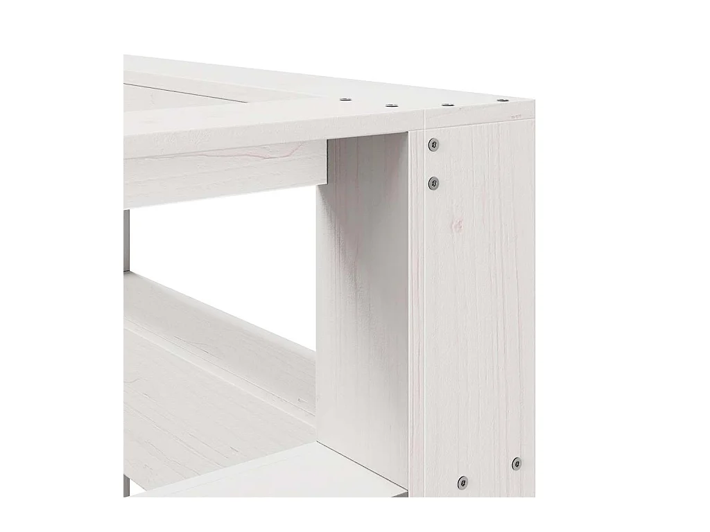 Mueble cabecero | Cabecero | Cabezal de cama librería en forma L madera maciza pino blanco 40 cm