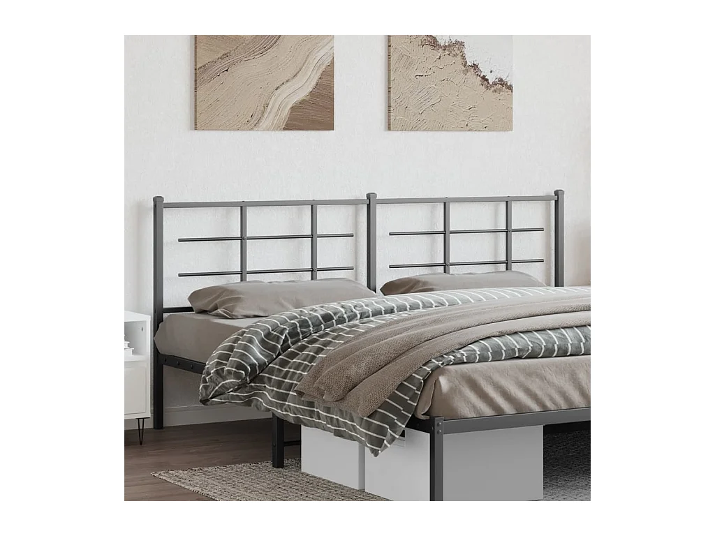 Mueble cabecero | Cabezal de cama | Cabecero de metal negro 200 cm