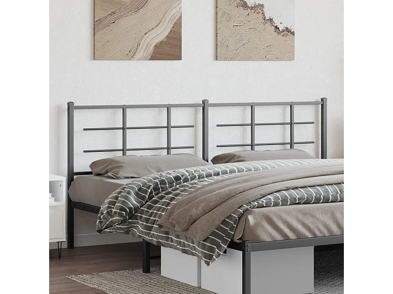 Mueble cabecero | Cabezal de cama | Cabecero de metal negro 200 cm