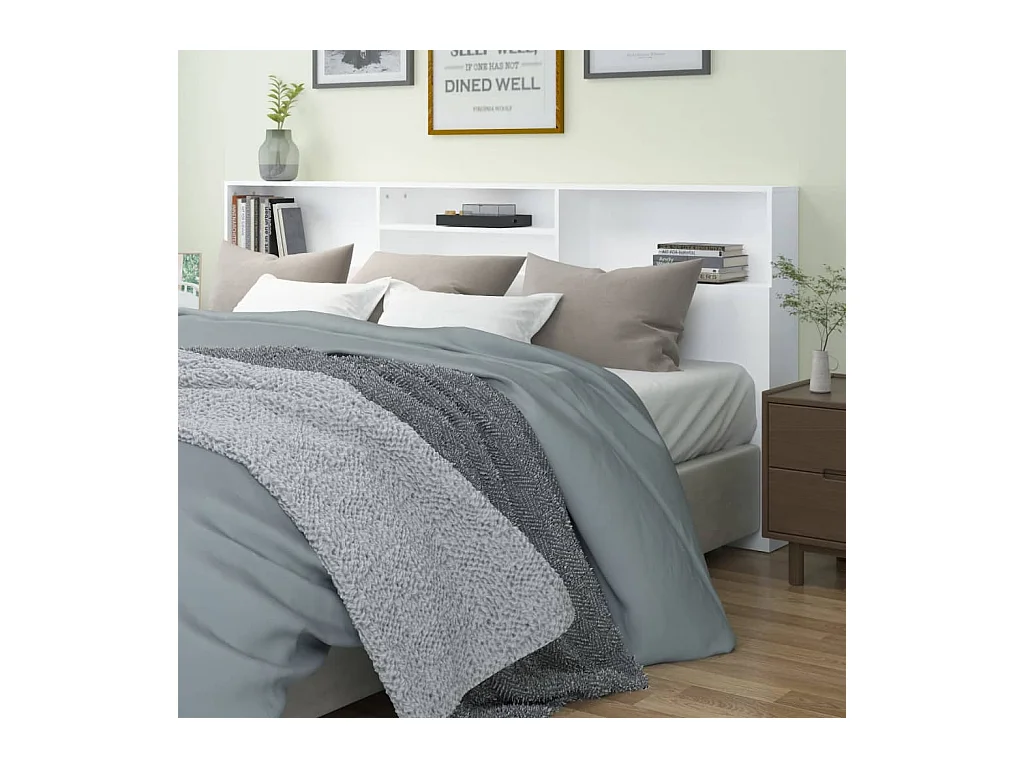 Cabecero de Cama | Cabezal de Cama | Mueble cabecero blanco 220x19x103,5 cm