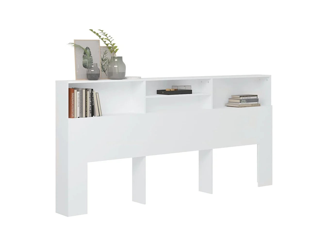 Cabecero de Cama | Cabezal de Cama | Mueble cabecero blanco 220x19x103,5 cm