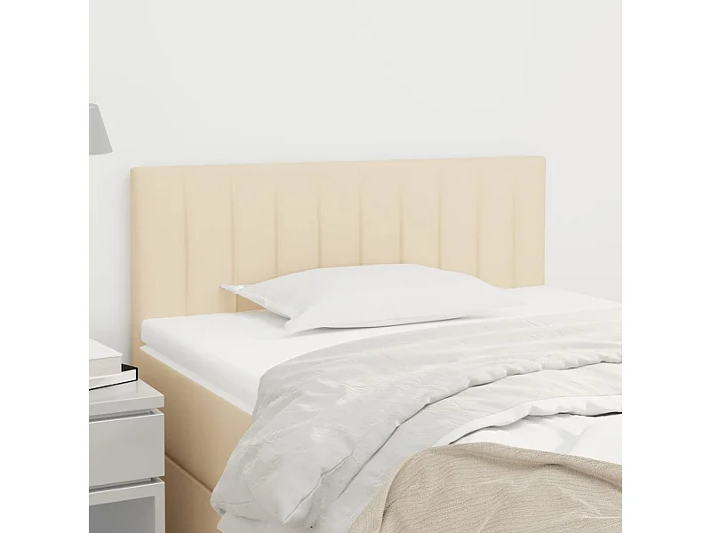 Mueble cabecero | Cabezal de cama | Cabecero de tela color crema 100x5x78/88 cm