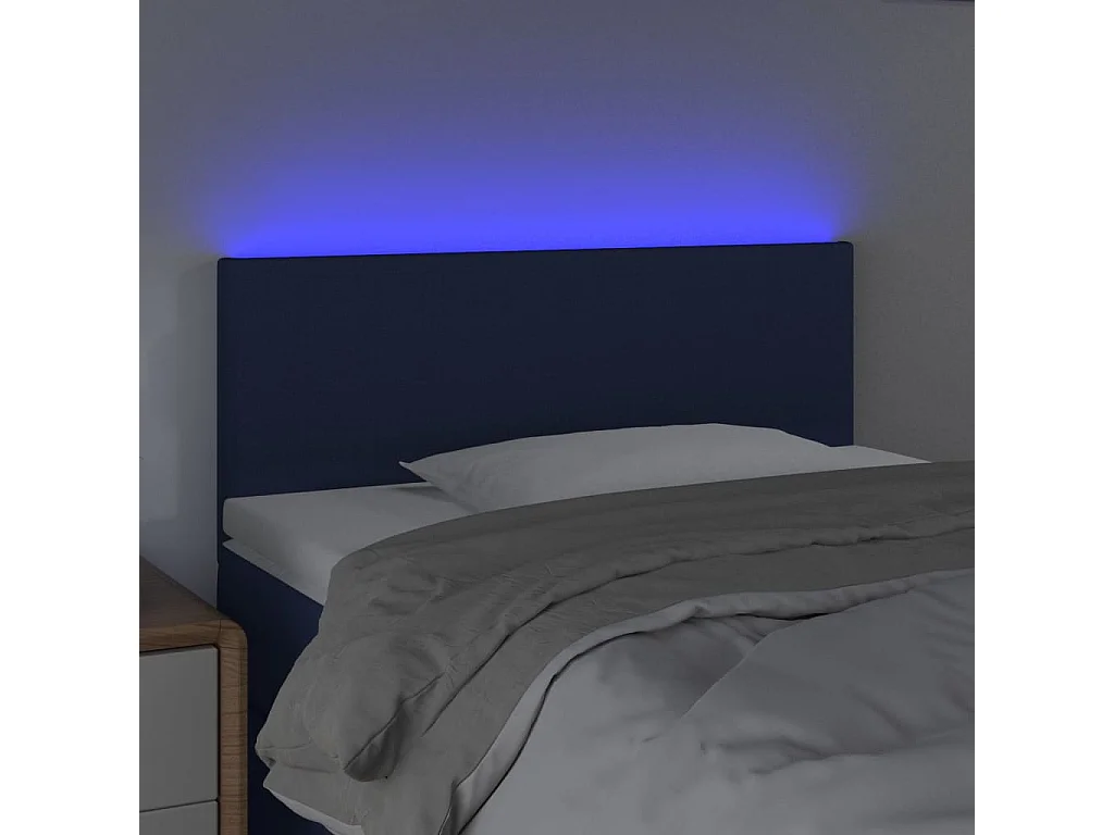 Hoofdbord | Hoofdeinde LED 100x5x78/88 cm stof blauw