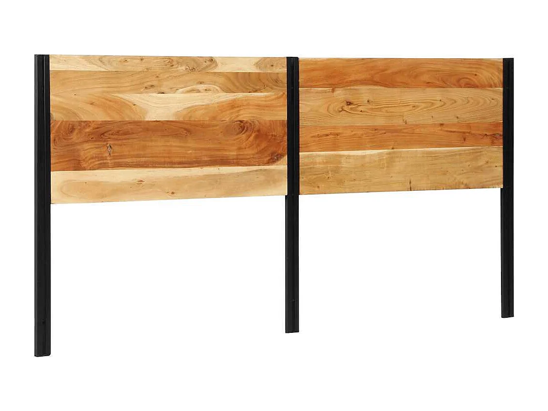 Mueble cabecero | Cabecero | Cabezal de cama 200 cm Madera Maciza Acacia y Hierro