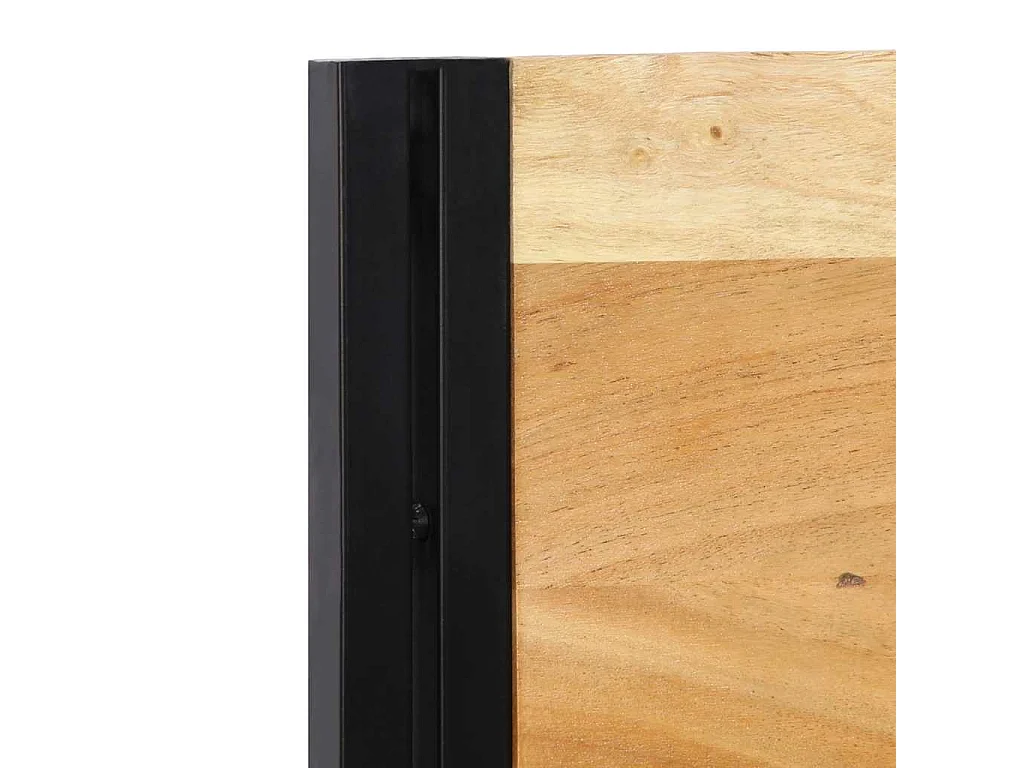 Mueble cabecero | Cabecero | Cabezal de cama 200 cm Madera Maciza Acacia y Hierro