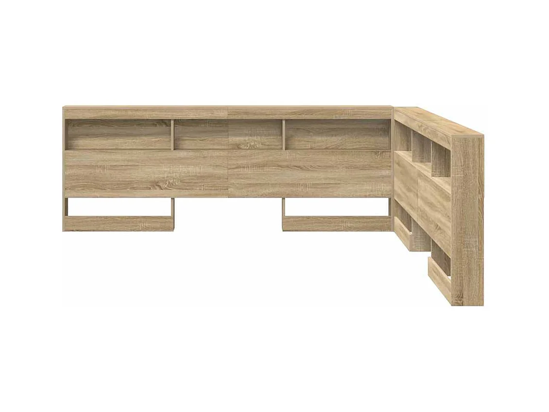Mueble cabecero con almacenamiento | Cabecera de almacenamiento con estante Roble Sonoma 200 cm