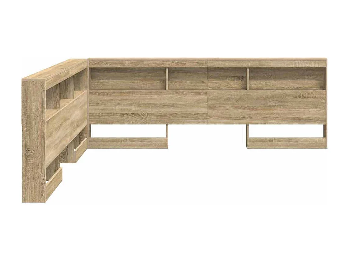 Mueble cabecero con almacenamiento | Cabecera de almacenamiento con estante Roble Sonoma 200 cm