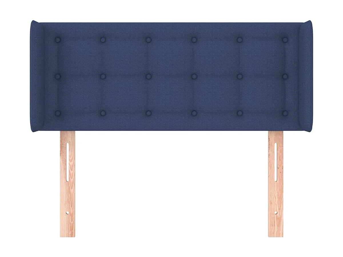Tête de Lit | Panneau de tête pour lit Moderne avec oreilles Bleu 103x16x78/88 cm Tissu