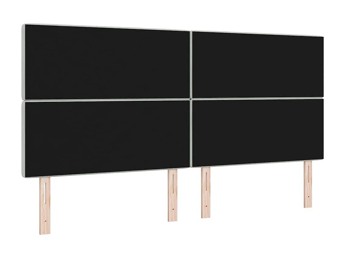 Mueble cabecero | Cabezal de cama | Cabecero de Terciopelo Argyle Gris claro 200 cm Terciopelo