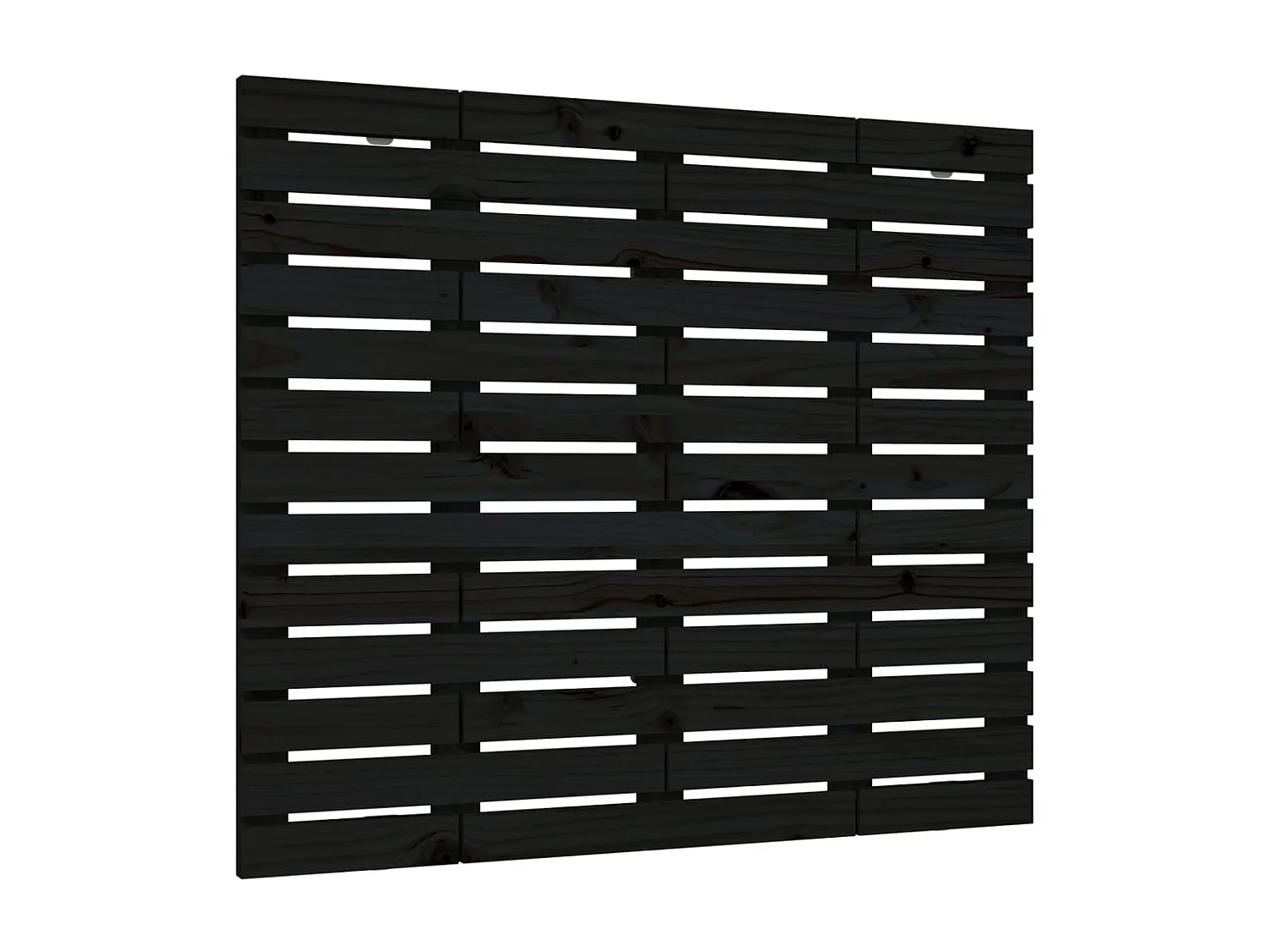 Cabecero cama | Cabezal de cama | Mueble de cabecero de pared madera maciza pino negro 126x3x91,5 cm