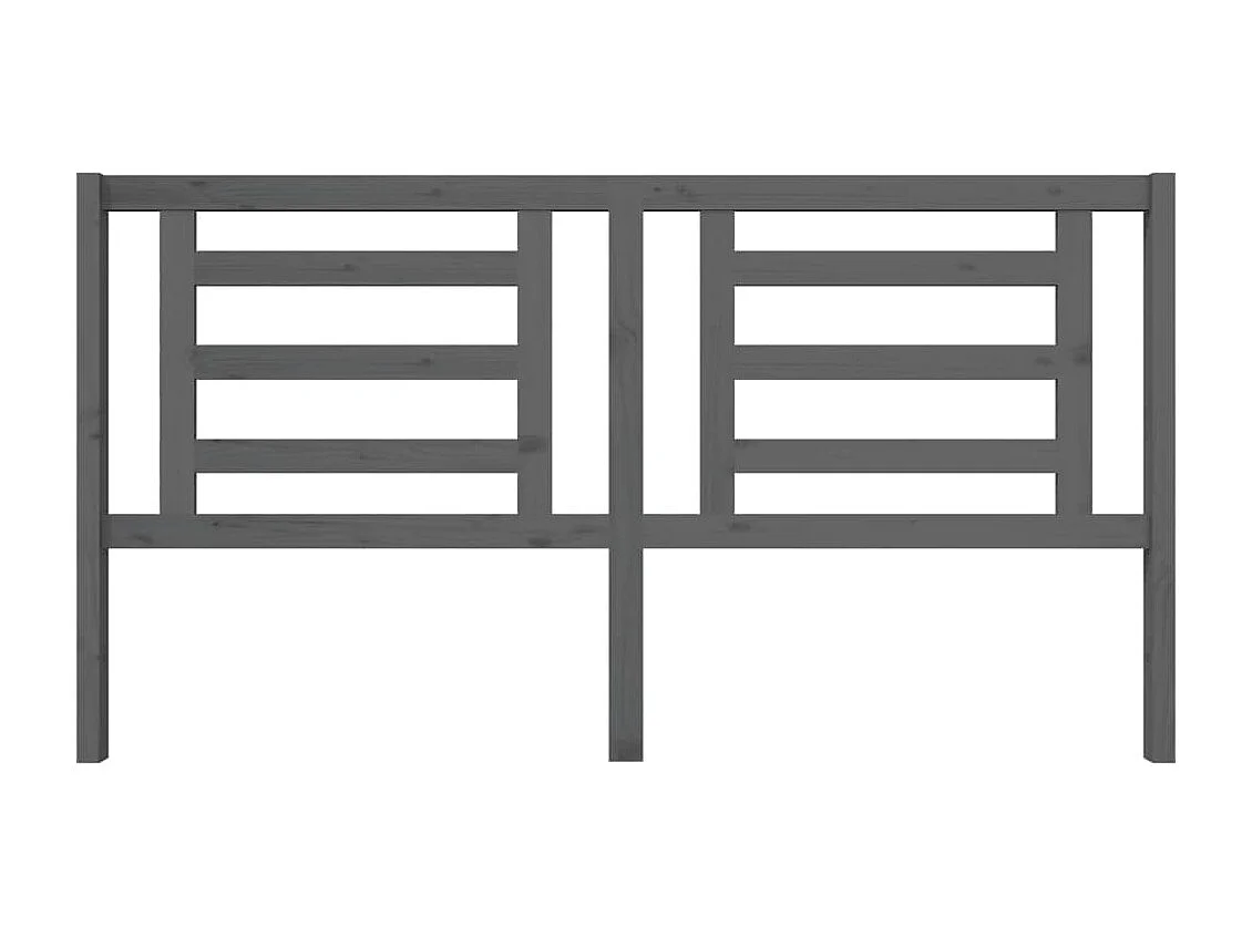 Tête de Lit | Panneau de tête pour lit Moderne Gris 186x4x100 cm Bois de pin massif