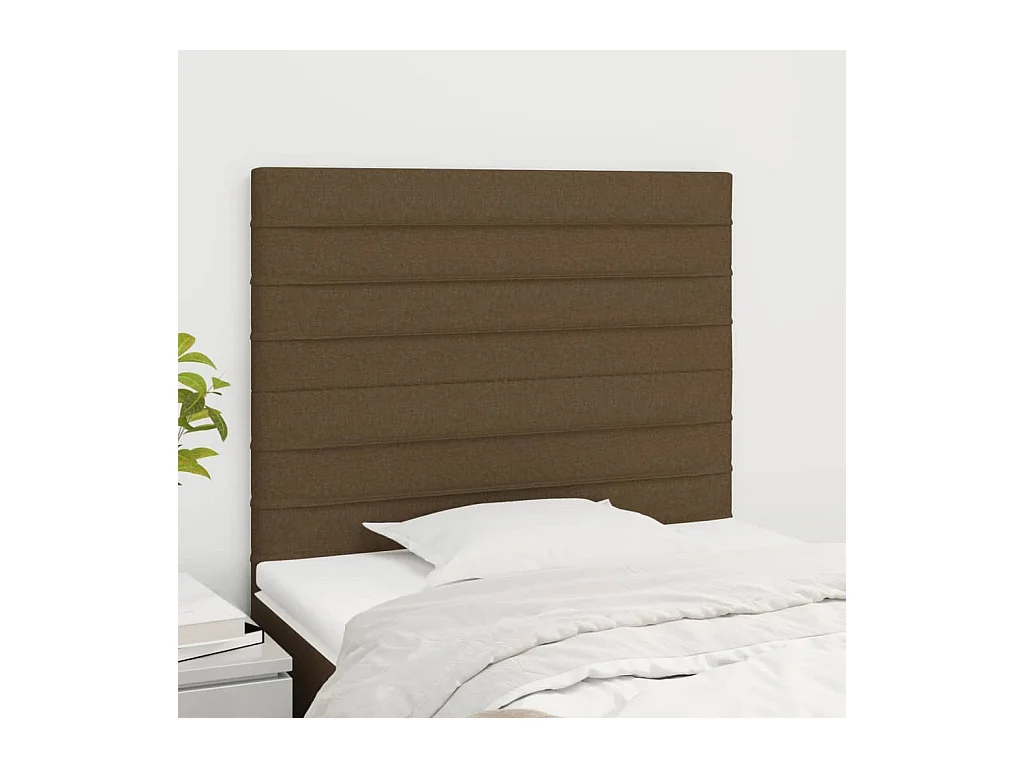 Têtes de lit | Panneaux de tête pour lit Moderne 2 pcs Marron Foncé 100x5x78/88 cm Tissu