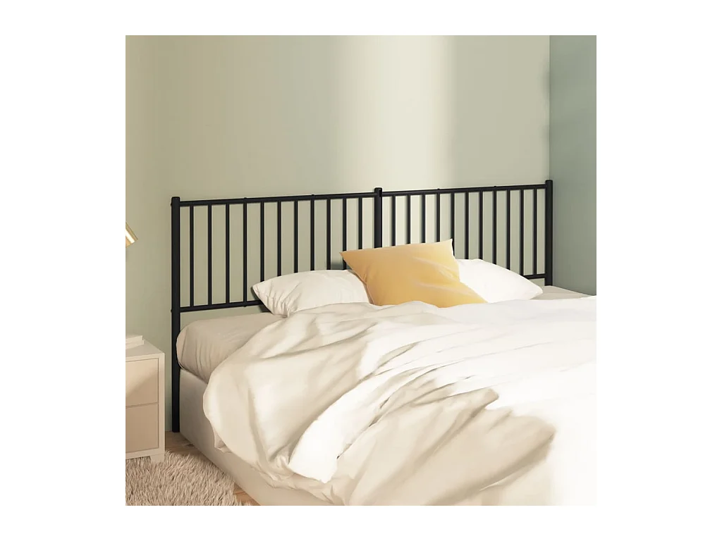 Mueble cabecero | Cabezal de cama | Cabecero de metal negro 180 cm