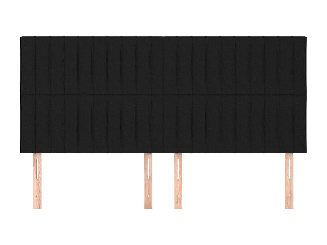 Cabeceros | Cabezal de cama | Mueble de cabecero 4 unidades de tela negro 80x5x78/88 cm