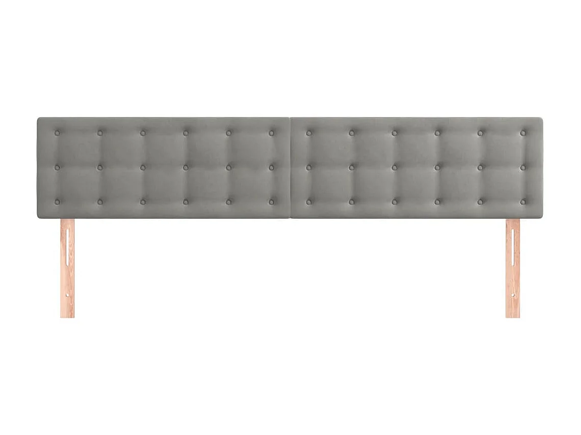 Cabeceros | Cabezal de cama | Mueble de cabecero 2 unidades de terciopelo gris claro 90x5x78/88 cm