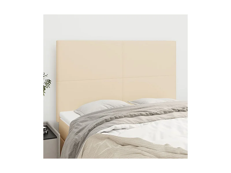 Têtes de lit | Panneaux de tête pour lit Moderne 4 pcs Crème 72x5x78/88 cm Tissu