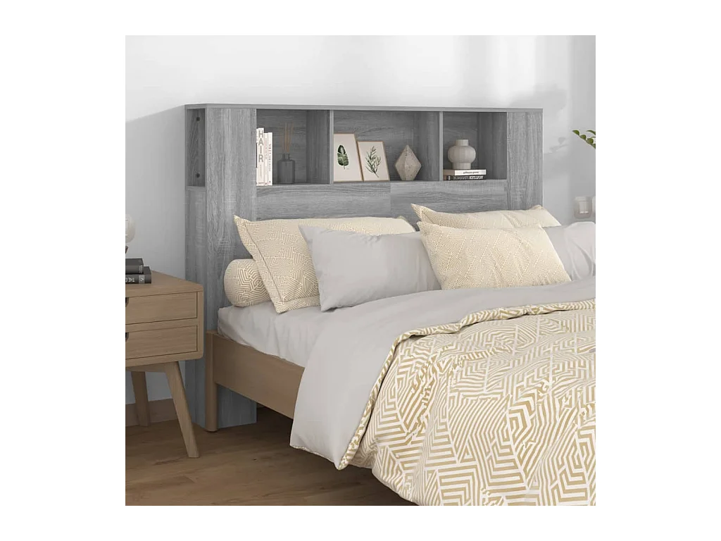 Cabecero de Cama | Cabezal de Cama | Mueble cabecero color gris Sonoma 140x18,5x104,5 cm