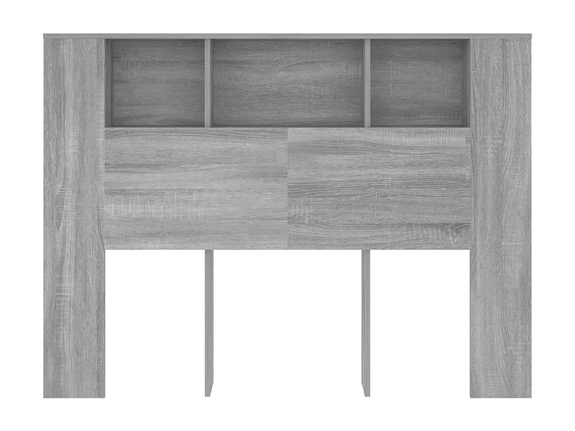 Tête de Lit avec rangement | Armoire de tête de lit Sonoma gris 140x18,5x104,5 cm