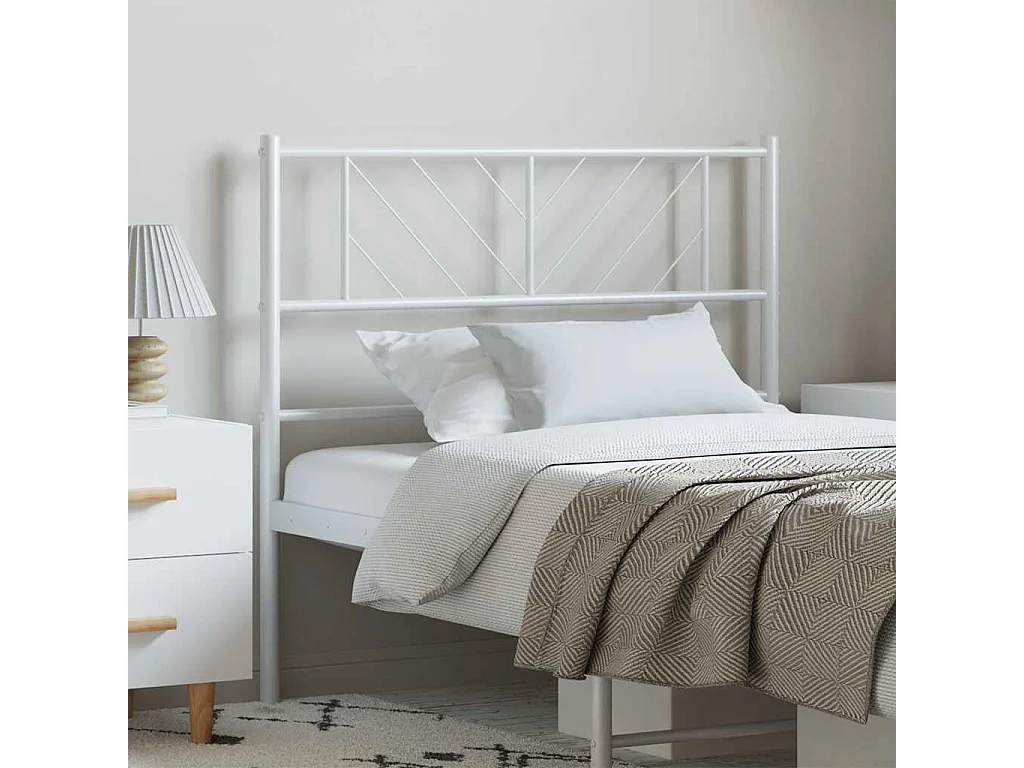 Tête de Lit | Panneau de tête pour lit Moderne métal blanc 100 cm