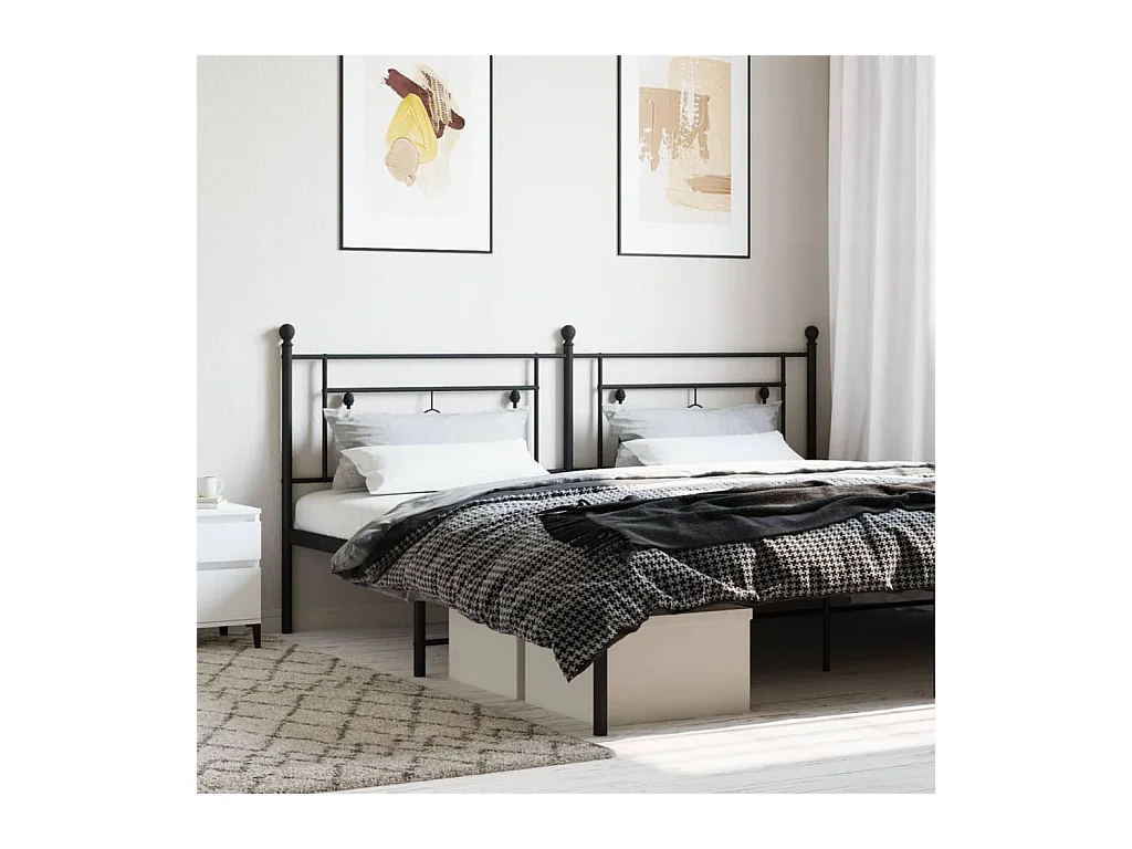 Mueble cabecero | Cabezal de cama | Cabecero de metal negro 193 cm
