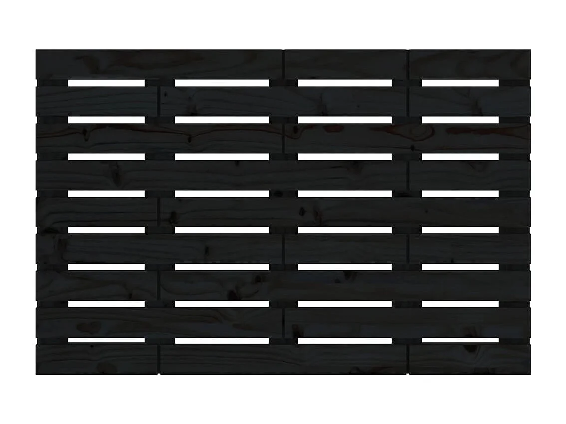 Cabecero de Cama | Cabezal de cama | Mueble de cabecero de pared madera maciza pino negro 81x3x63 cm