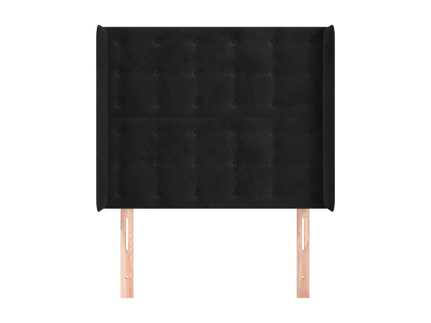 Tête de Lit | Panneau de tête pour lit Moderne avec oreilles Noir 83x16x118/128 cm Velours