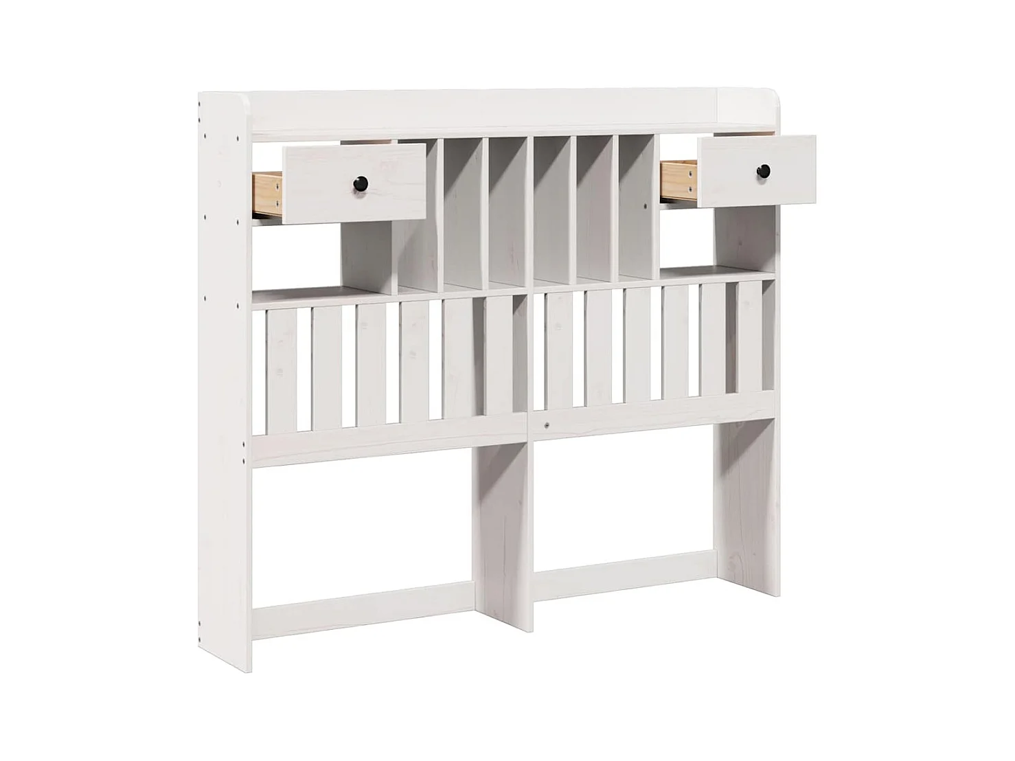 Cabecero de Cama | Cabezal de cama | Mueble de cabecero almacenaje madera maciza pino blanco 135 cm