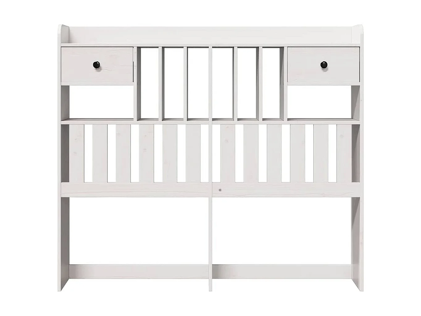 Tête de Lit | Panneau de tête pour lit Moderne avec rangement blanc 135 cm bois massif de pin