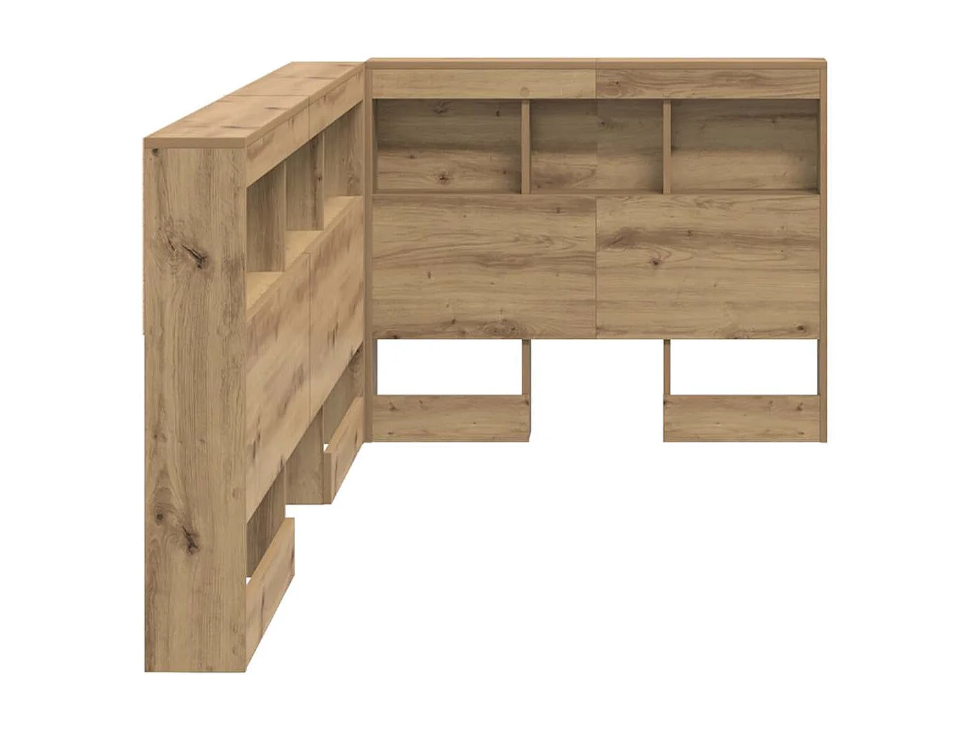 Mueble cabecero con almacenamiento | Cabecera de almacenamiento con estante Roble artisan 80 cm