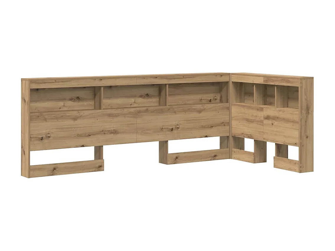 Tête de Lit de rangement | Panneau de tête pour lit avec étagère chêne artisanal 80 cm