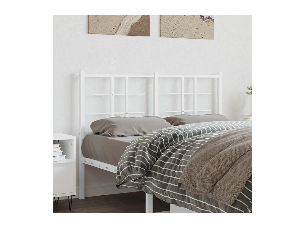 Mueble cabecero | Cabezal de cama | Cabecero de metal blanco 120 cm