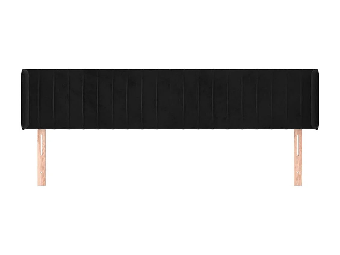 Mueble cabecero | Cabezal de cama | Cabecero de terciopelo negro 163x16x78/88 cm