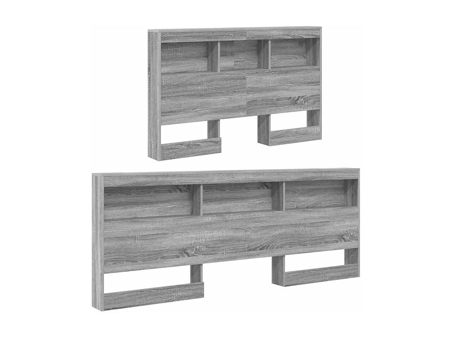 Mueble cabecero con almacenamiento | Cabecera de almacenamiento con estante Gris sonoma 120 cm