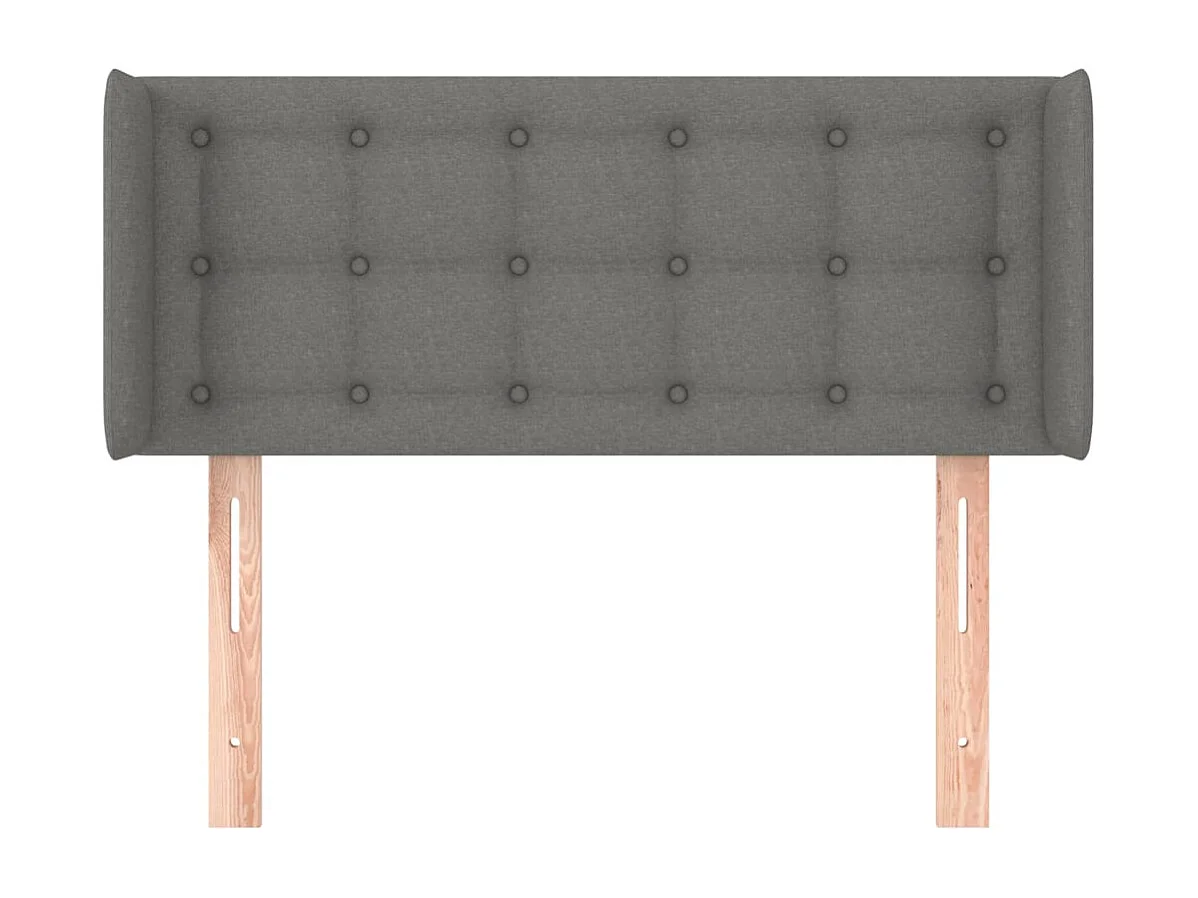 Tête de Lit | Panneau de tête pour lit Moderne avec oreilles Gris foncé 83x16x78/88 cm Tissu