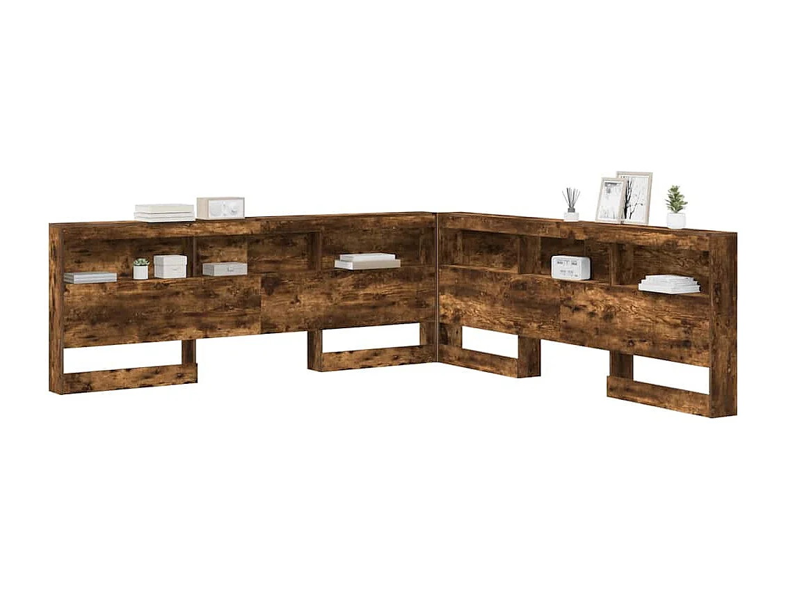 Tête de Lit de rangement | Panneau de tête pour lit Chêne fumé 200 cm Bois d'ingénierie