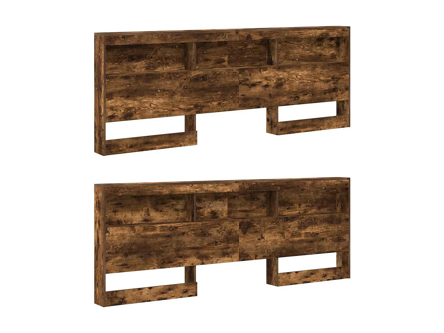 Tête de Lit de rangement | Panneau de tête pour lit Chêne fumé 200 cm Bois d'ingénierie