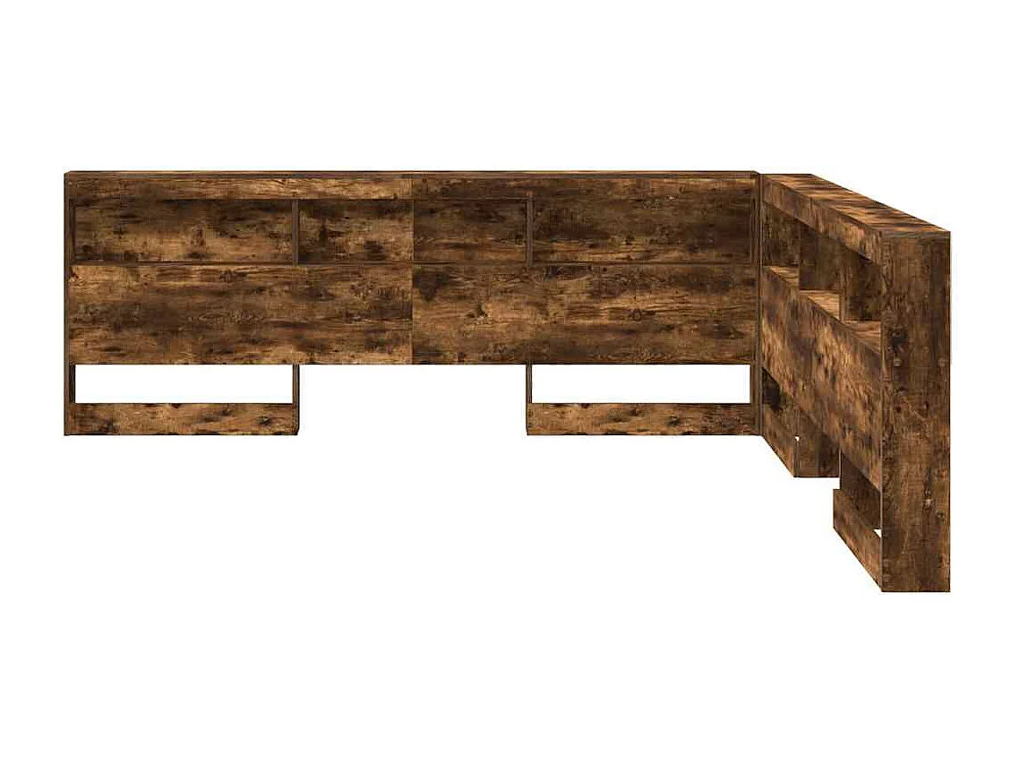 Tête de Lit de rangement | Panneau de tête pour lit Chêne fumé 200 cm Bois d'ingénierie