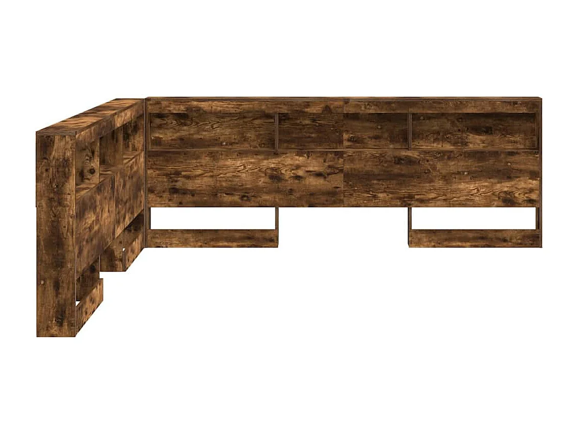 Tête de Lit de rangement | Panneau de tête pour lit Chêne fumé 200 cm Bois d'ingénierie