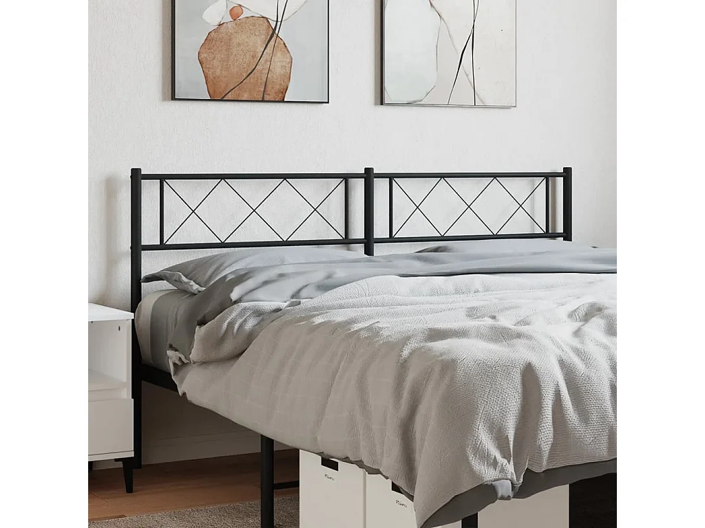 Mueble cabecero | Cabezal de cama | Cabecero de metal negro 150 cm