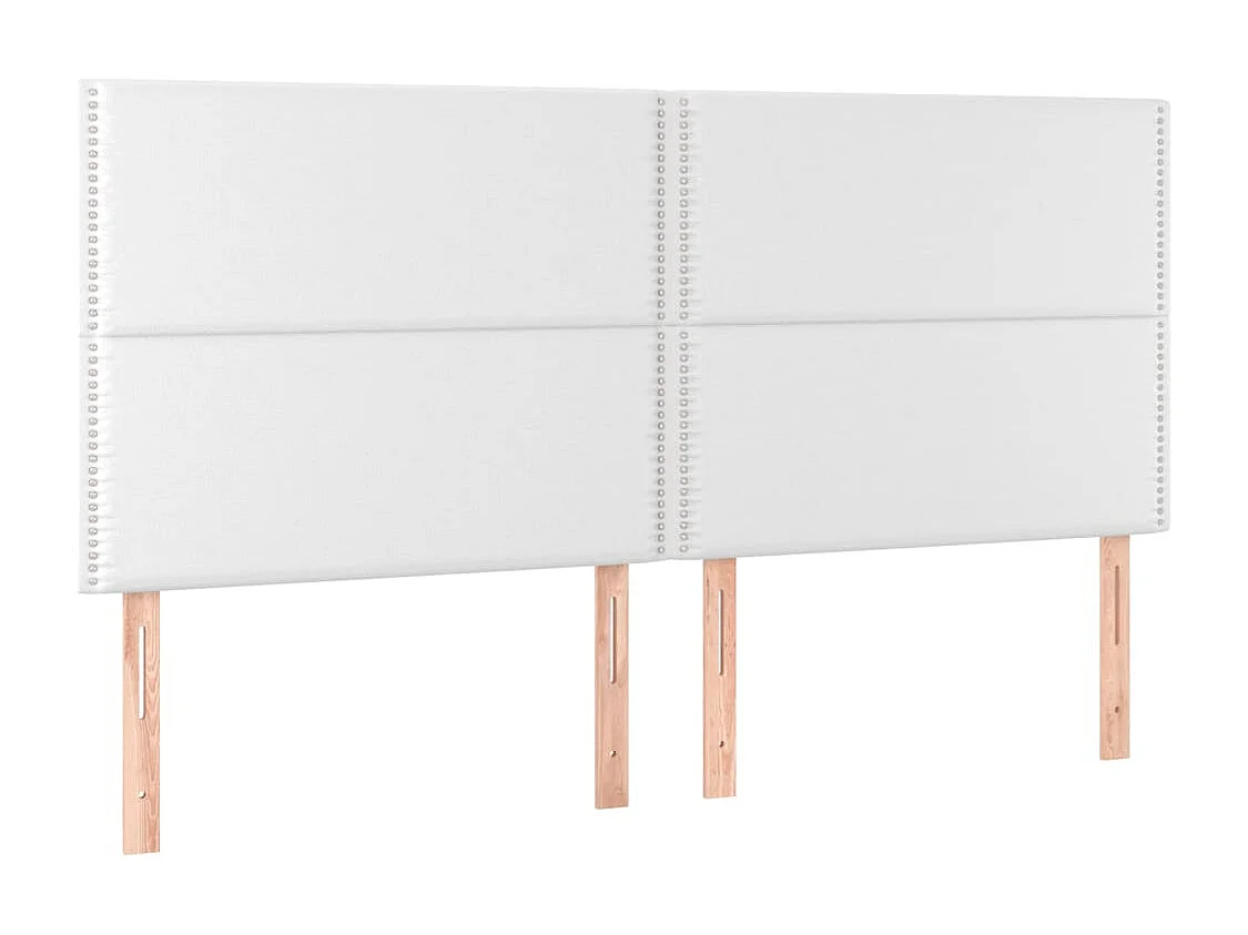 Hoofdbord | Hoofdeinde LED 200x5x118/128 cm kunstleer wit