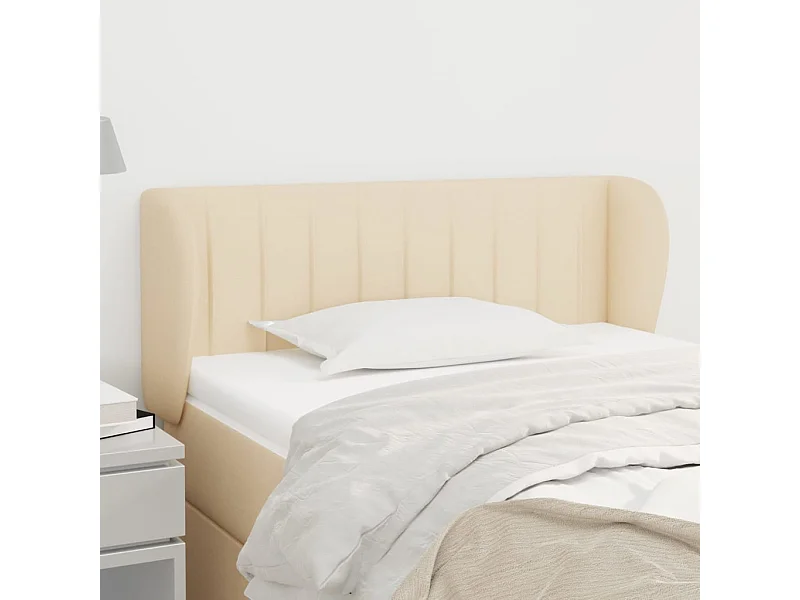 Mueble cabecero | Cabezal de cama | Cabecero de tela color crema 93x23x78/88 cm