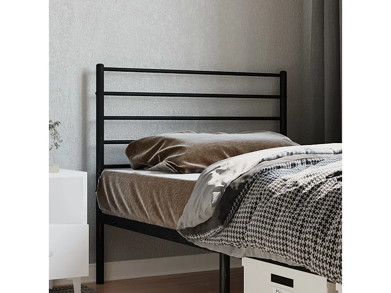 Tête de Lit | Panneau de tête pour lit Moderne métal noir 107 cm