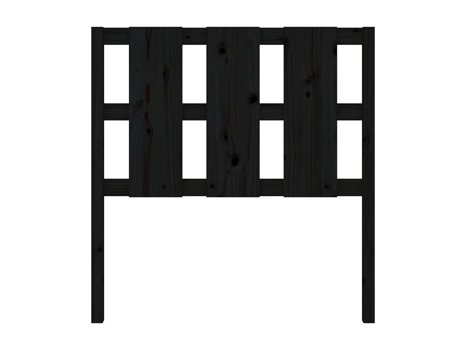 Cabecero de Cama | Cabezal de cama | Mueble de cabecero madera maciza de pino negro 95,5x4x100 cm